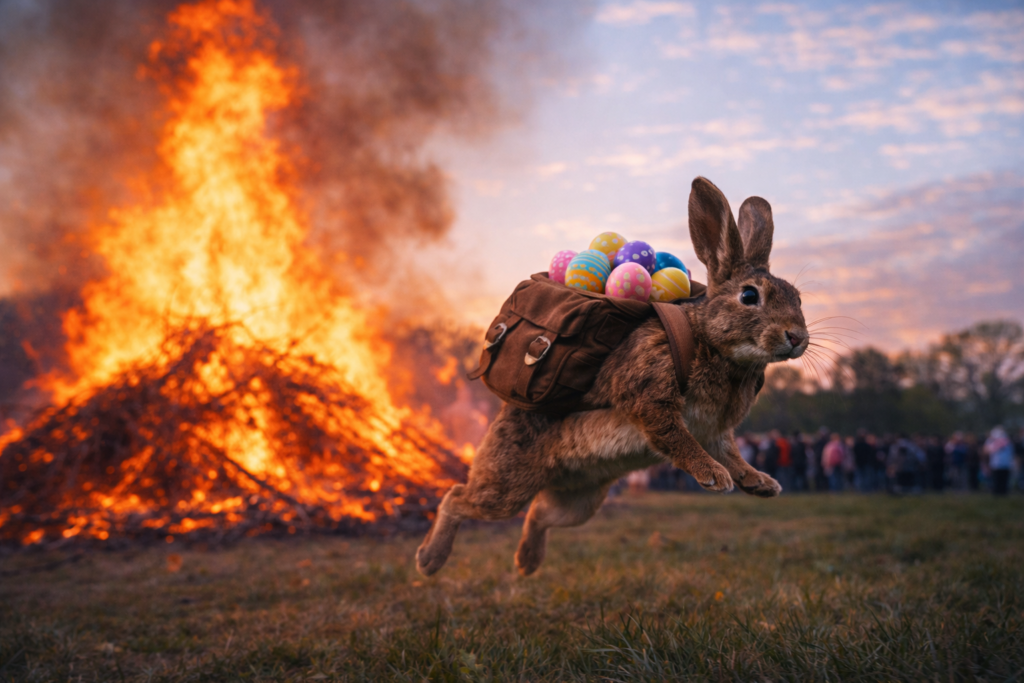 Osterfeuer in der Gemeinde Lengede