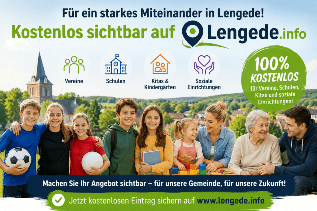 Kostenlos sichtbar in Lengede: Vereine, Schulen, Kitas & soziale Einrichtungen
