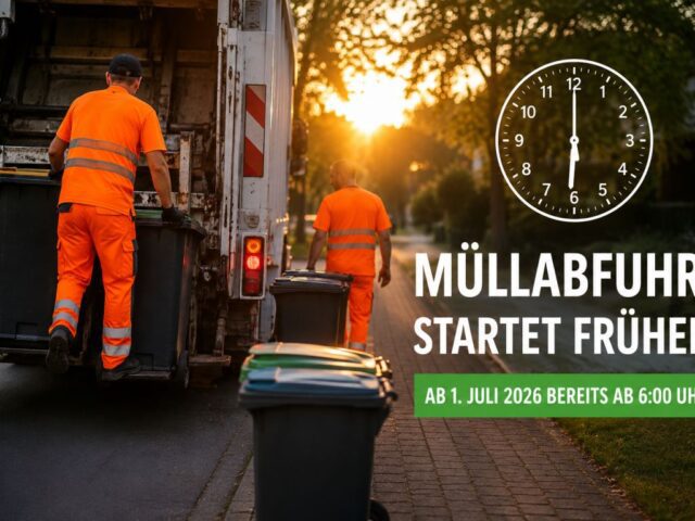 Müllabfuhr startet ab Juli bereits ab 6 Uhr morgens