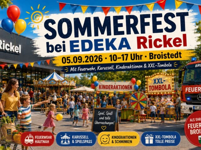 Sommerfest Broistedt 2026 bei EDEKA Rickel in Broistedt am 05.09.2026